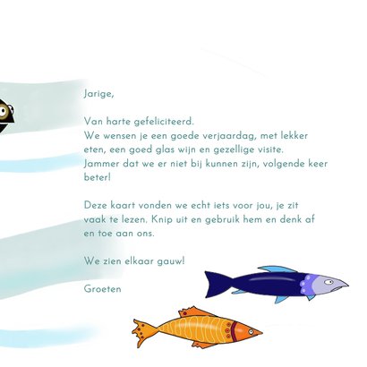 Verjaardag - Vissen boekenlegger kaart 3