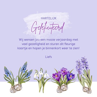 Verjaardag voorjaarsbloemen patroon 3