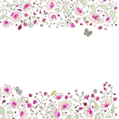 Verjaardag vrolijk bloemenkader met vlinders 2