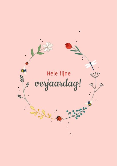Verjaardag - Vrolijke cirkel van bloemen 2