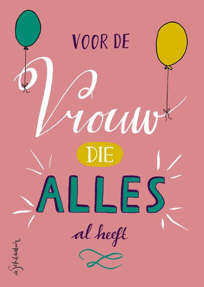 Verjaardag vrouw handlettering wit - HR 2