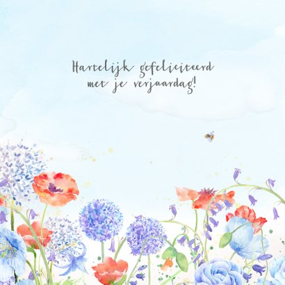 Verjaardagkaart bloemenaquarel 3