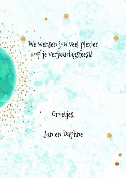 Verjaardagkaart glitters en ballonnen 3