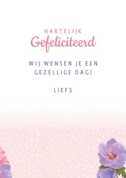 Verjaardagkaart katten en bloemen 3
