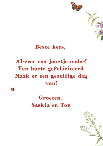 Verjaardagkaart Lachende kabouter 3
