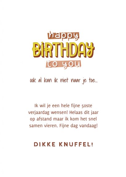 Verjaardagkaart voor een vrouw 50 jaar Happy birthday to you 3