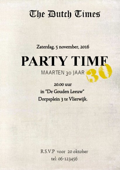 Verjaardagsfeest Krant Feest 3