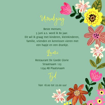 Verjaardagsfeest vrolijke bloemen  3