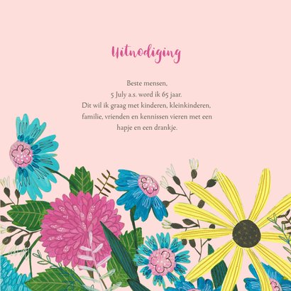 Verjaardagsfeestje 65 jaar bloemen en vogel 3