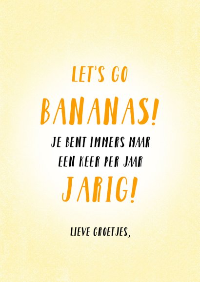 Verjaardagsfelicitatie aapje - Let's go bananas!! 3