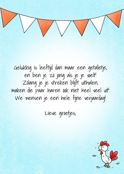 Verjaardagsfelicitatie - Een vos verliest wel zijn haren 3