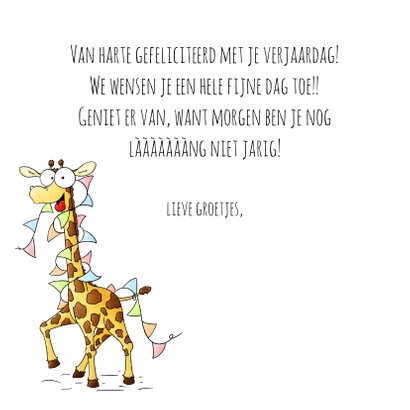 Verjaardagsfelicitatie Giraffe - Lààààng zal je leven! 3