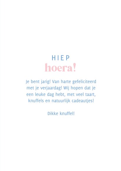 Verjaardagskaart 1 jaar vrolijk blauw 3