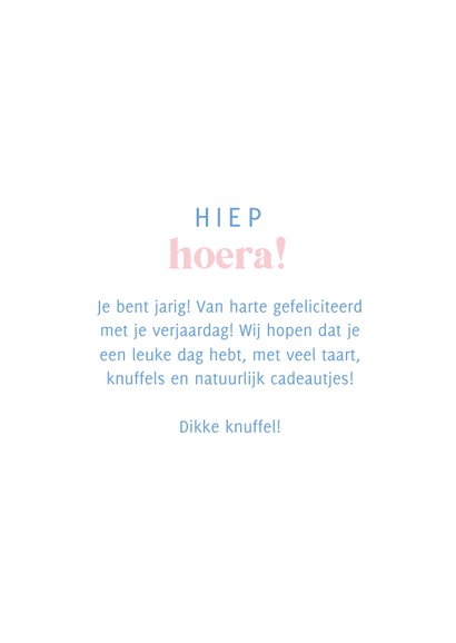 Verjaardagskaart 1 jaar vrolijk roze 3
