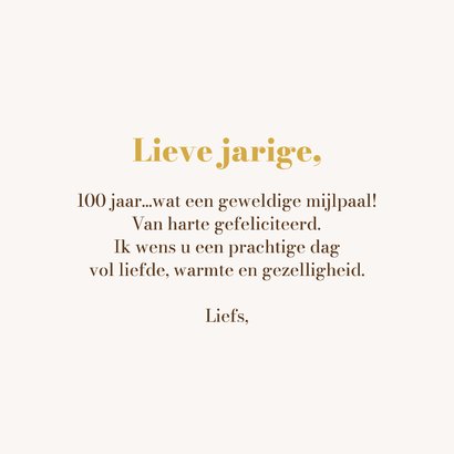 Verjaardagskaart 100 jaar vlinders bloemen stijlvol 3