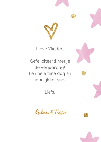 Verjaardagskaart 3 jaar ballon lila 3