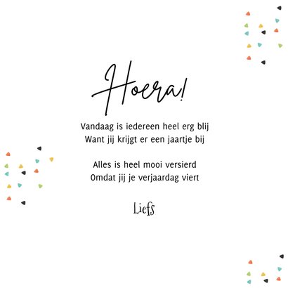 Verjaardagskaart 3 jaar zebra slingers confetti 3