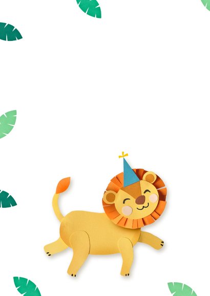 Verjaardagskaart 4 jaar leeuw 2