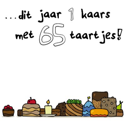 Verjaardagskaart 65 Taartjes 3