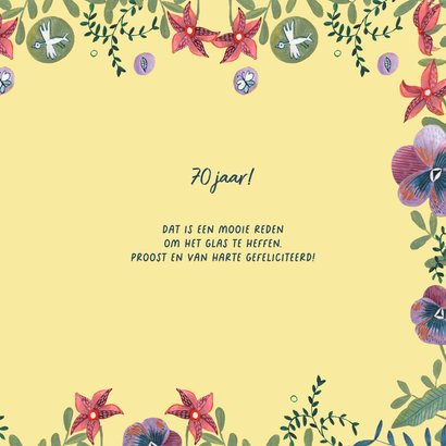 Verjaardagskaart 70 jaar wijn cheers illustratie 3