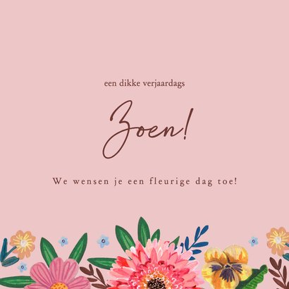 Verjaardagskaart 80 bloemen botanisch lente 3