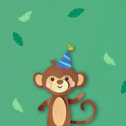 Verjaardagskaart aapje met foto 2