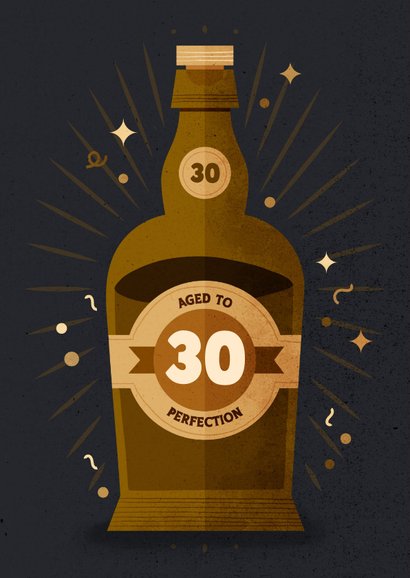 Verjaardagskaart aged to perfection whisky aanpasbaar 2
