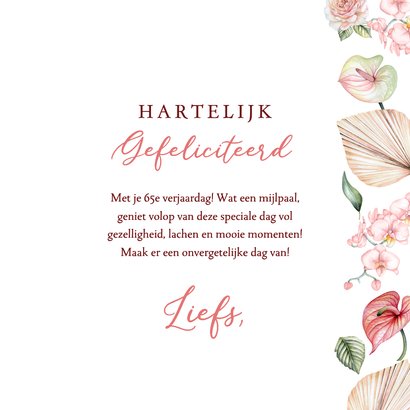 Verjaardagskaart anthurium en orchidee 3