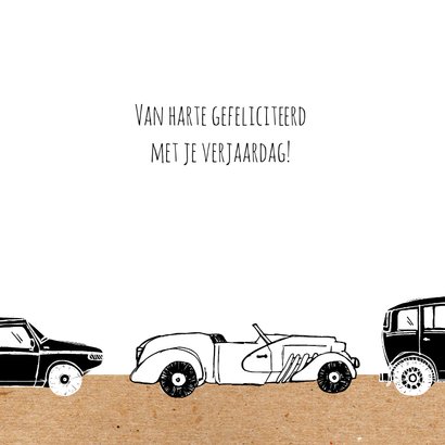 Verjaardagskaart auto's met leeftijd 3