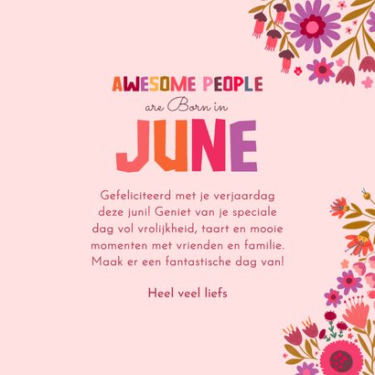 Verjaardagskaart "Awesome people are born in June" 3