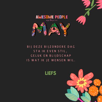 Verjaardagskaart awesome people are born in may 3