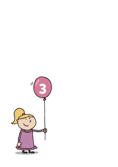 Verjaardagskaart Ballon Doolhof Meisje 2