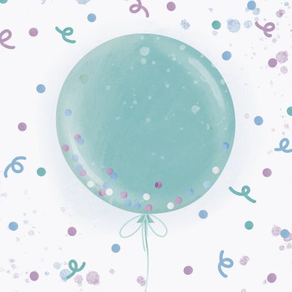 Verjaardagskaart ballon happy birthday met confetti 2