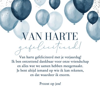 Verjaardagskaart ballonnen confetti beste vriend jarig 3