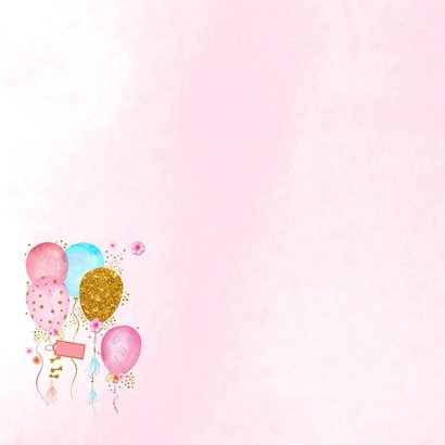 Verjaardagskaart ballonnen glitter 2