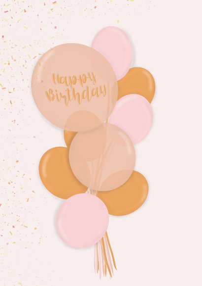 Verjaardagskaart ballonnen happy birthday dame 2