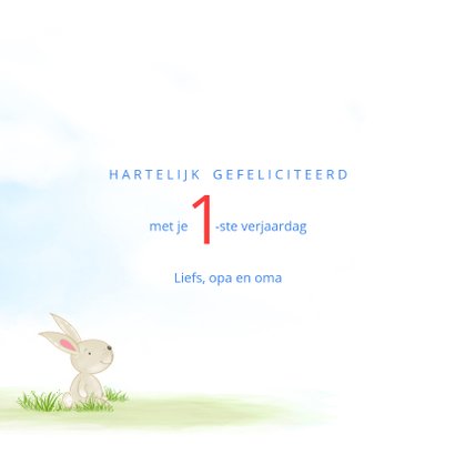 Verjaardagskaart beertje met konijn 3