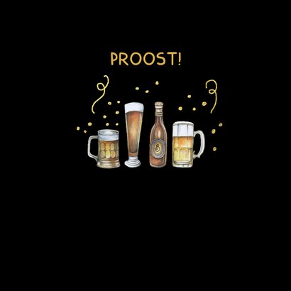 Verjaardagskaart biertjes zwart 2