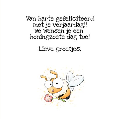 Verjaardagskaart bij happy Bee-day 3