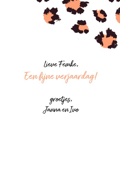 Verjaardagskaart Birthday Babe panterprint 3