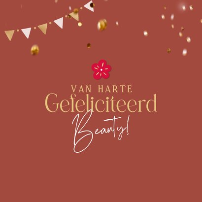 Verjaardagskaart birthday beauty met aanpasbare haarkleur 2