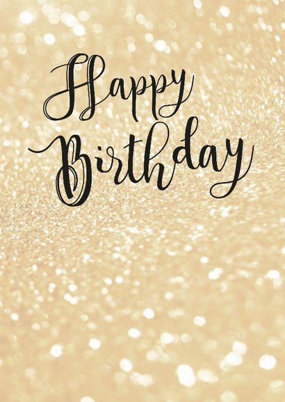 Verjaardagskaart Birthday wishes goud 3