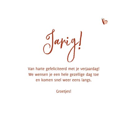 Verjaardagskaart blaadjes, bloemetjes en vlindertje 3
