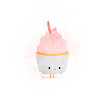 Verjaardagskaart blije cupcake gefelicitaart 2