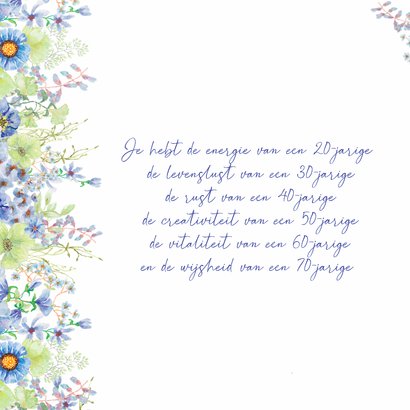Verjaardagskaart bloemen 75 jaar 2