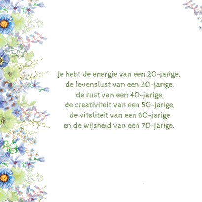 Verjaardagskaart bloemen 75 jaar 2