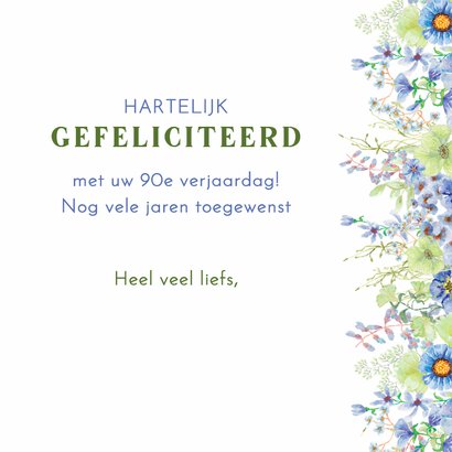 Verjaardagskaart bloemen 90 in hout 3