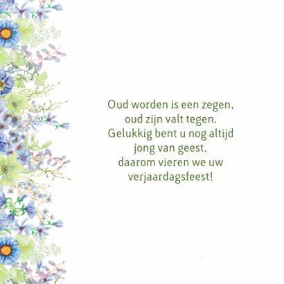 Verjaardagskaart bloemen 90 jaar 2