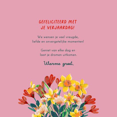 Verjaardagskaart bloemen boeket illustratie 3