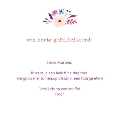 Verjaardagskaart - bloemen eigen naam vrouw 3